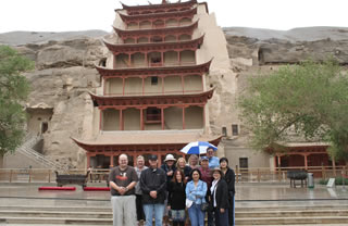 In front of the Mogao Grottos In front of the Mogao Grottos